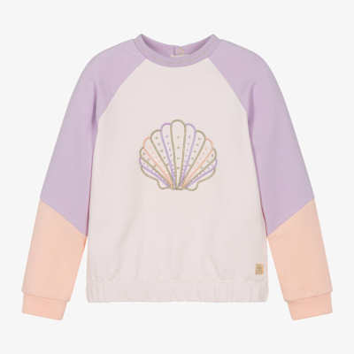 Carrèment Beau Kids' Girls Pink Cotton Seashell Sweatshirt