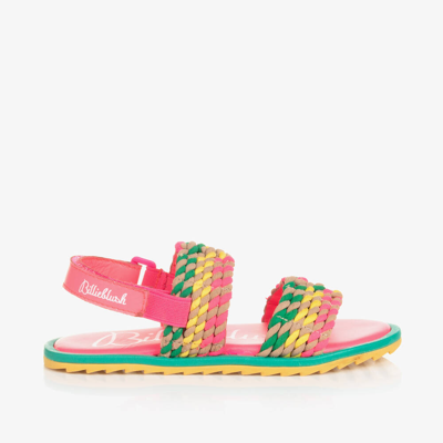 Billieblush Kids' Girls Neon Pink Velcro Strap Sandals