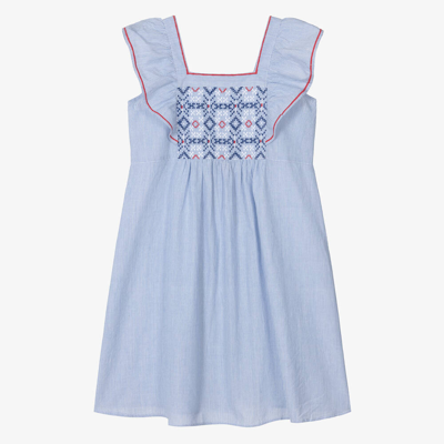 Sunuva Teen Girls Blue Stripe Cotton Dress