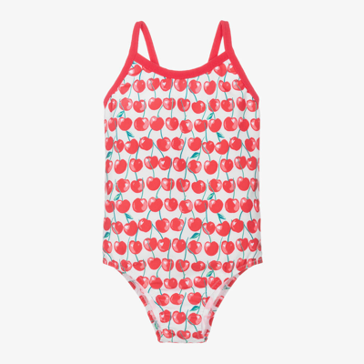 Sunuva Babies' Girls Red Cherry-print Swimsuit