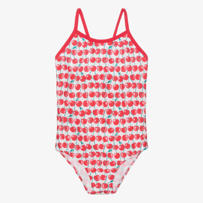 Sunuva Teen Girls Red Cherry-print Swimsuit