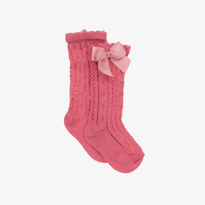 Mayoral Baby Girls Pink Pointelle Knitted Socks