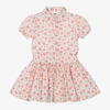 IDO BABY IDO BABY GIRLS PALE PINK COTTON FLORAL DRESS