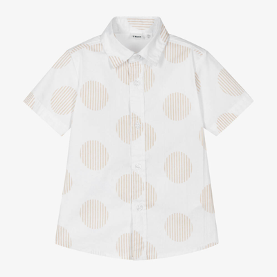 Ido Baby Boys White & Beige Spot Print Shirt