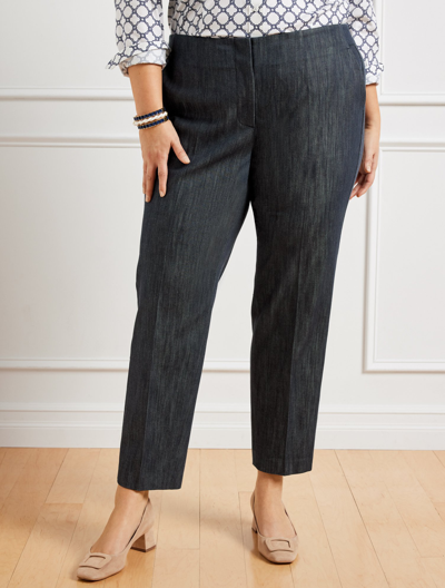 Talbots Faux Denim Tapered Ankle Pants - Indigo - 16