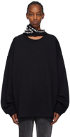 Y/PROJECT BLACK TRIPLE COLLAR SWEATSHIRT