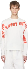 HENRIK VIBSKOV WHITE 'OUT FOR DELIVERY' LONG SLEEVE T-SHIRT
