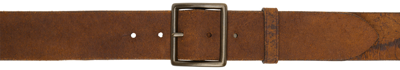 Rrl Tan Distressed Leather Belt In Distressed Tan