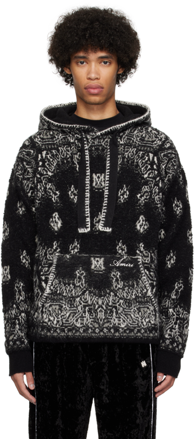 Amiri Bandana Hooded Brushed-knit Jumper In Black