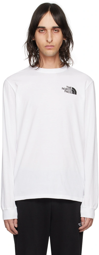 The North Face White Nse Long Sleeve T-shirt In La9 Tnf Wht-tnf Blk