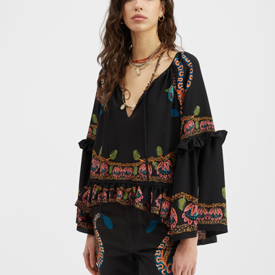 La Doublej Boho Blouse In Eve Black