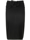 Magda Butrym Embellished Floral High-waisted Ruched Midi Skirt In Black