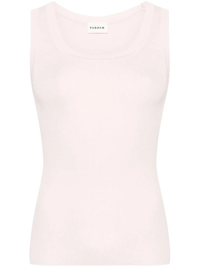 P.a.r.o.s.h. Ribbed-knit Tank Top In Fior Di Pesco