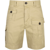 Dsquared2 Men Beige Bermuda With Asymmetric Cargo Pockets And Belt Loops In Cotton Man In Beige