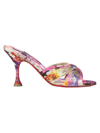 CHRISTIAN LOUBOUTIN WOMEN'S NICOL IS BACK 85MM BLOOMING SILK SANDALS