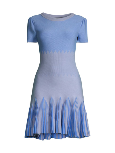 Emporio Armani Women's Geometric Jacquard Knit Minidress In Sky Blue