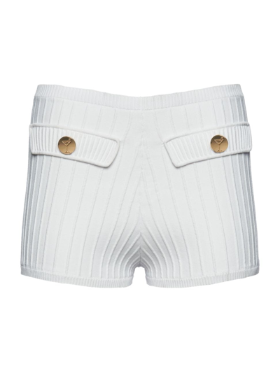 Retroféte Andrina Ribbed Knit Shorts In White