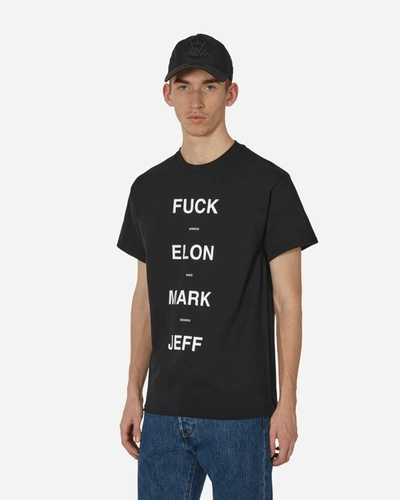 Aar Fuck Elon Mark Jeff T-shirt In Black