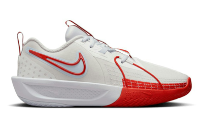 Pre-owned Nike Zoom Gt Cut 3 White Picante Red (gs) In Summit White/football Grey/metallic Silver
