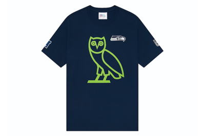 Pre-owned Ovo X Nfl Seattle Seahawks Game Day T-shirt Blue