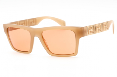 Pre-owned Versace Rectangular Mens Sunglasses Peach (ve4445-541174)