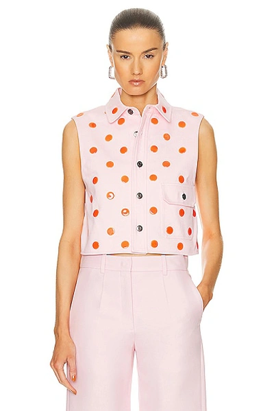 Area Polka Dot Sleeveless Top In Powder Pink