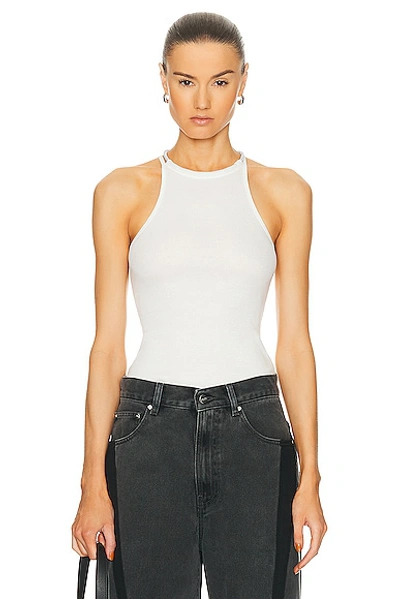 Dion Lee Ribbed Stretch-cotton Jersey Tank In Ivory