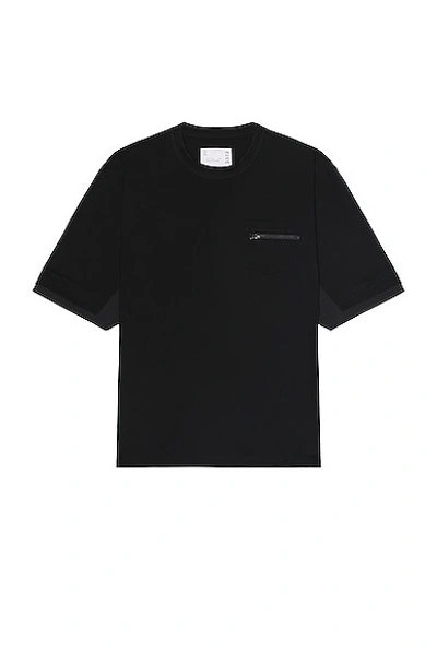 Sacai Cotton Jersey T-shirt In Black