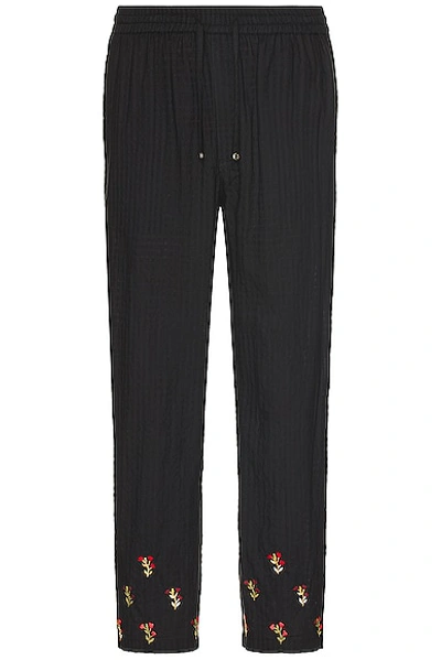Harago Embroidered Pants In Black