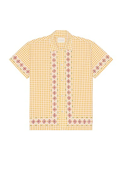 HARAGO CHICKEN-SCRATCH SHORT SLEEVE SHIRT