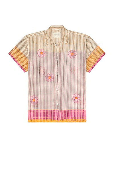 Harago Multicolor Beaded Shirt In Pink