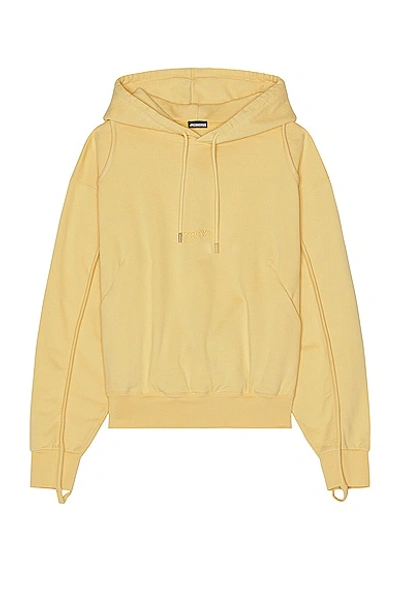 Jacquemus Le Sweatshirt Camargue Cotton Hoodie In Yellow