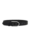 Jacquemus The Bambino Engraved-buckle Leather Belt In Black & Silver