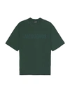 Jacquemus Cotton-blend Logo T-shirt In Dark Green