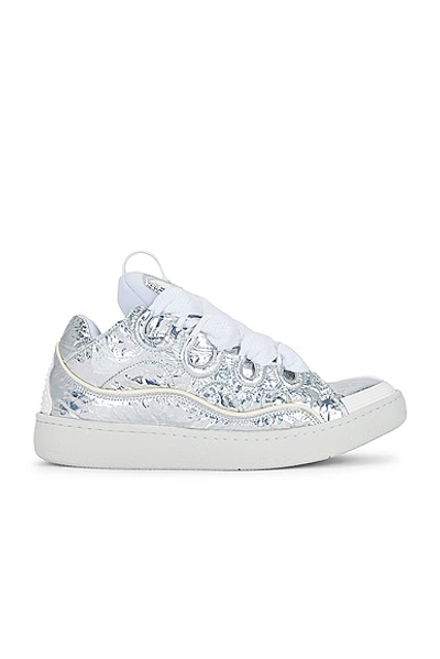 Lanvin Curb Trainers Metallic Effect In Silver