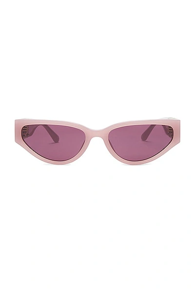 Linda Farrow Tomie 猫眼框太阳眼镜 In Lilac  Light Gold  Matte Light Gold  Pur