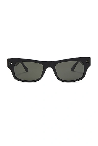 Linda Farrow Falck Sunglasses In Black  Yellow Gold  Matte Black  & Grey