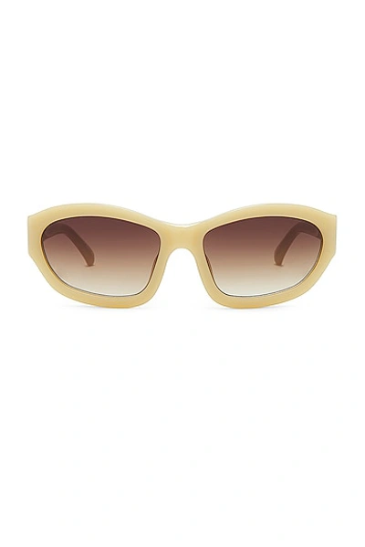 Dries Van Noten Dvn 215 Sunglasses In Hay  Silver  & Brown Gradient