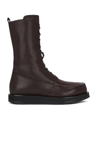 The Row Patty Boot In Dark Brown