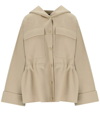 Max Mara Hooded Wool Parka In Neutrals