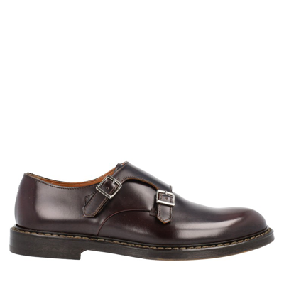 Doucal's Buckle-strap Leather Monk Shoes In Black