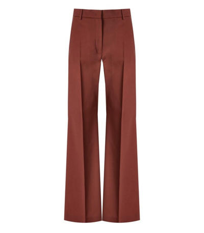 Max Mara Sonale Rust Flared Pants In Orange