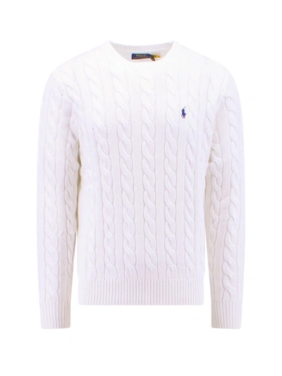 Polo Ralph Lauren Cotton Sweater With Iconic Logo In White