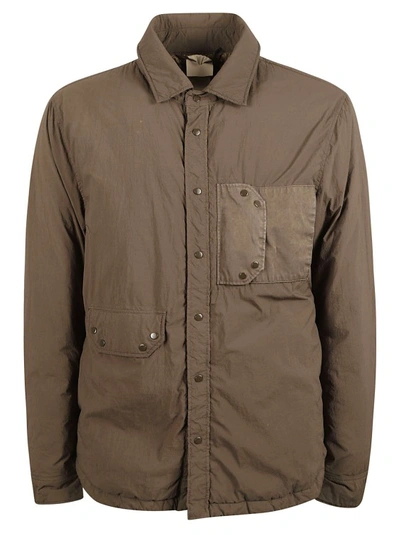 Ten C Padded Press-stud Shirt Jacket In Brown