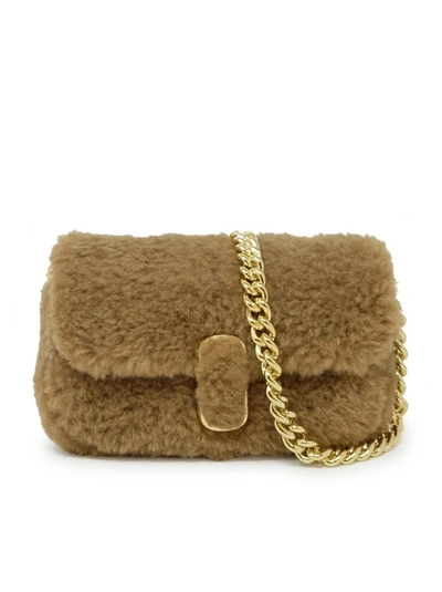 Marc Jacobs Camel Synthetic Fur The Mini Bag In Brown