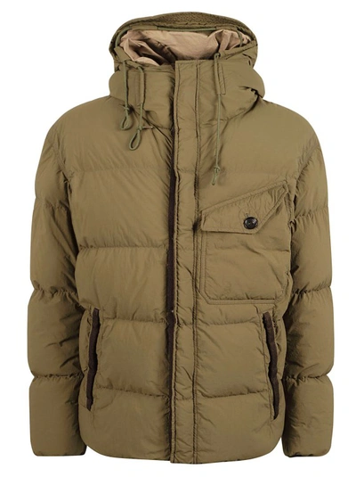 Ten C Green Feather Down Hooded Padded Jacket