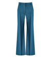 Max Mara Flared Woollen Cloth Trousers In Blue