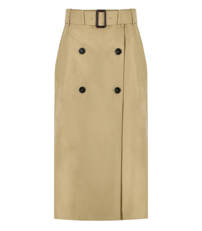 Max Mara Nebbia Beige Midi Skirt