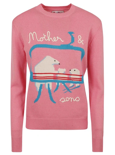 Mc2 Saint Barth Woman Sweater With Bears Embroidery In Pink