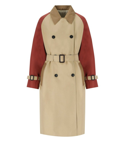 Max Mara Canasta Miele Reversible Trench Coat In Beige